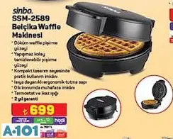 SİNBO SSM-2589 BELÇİKA WAFFLE MAKİNESİ